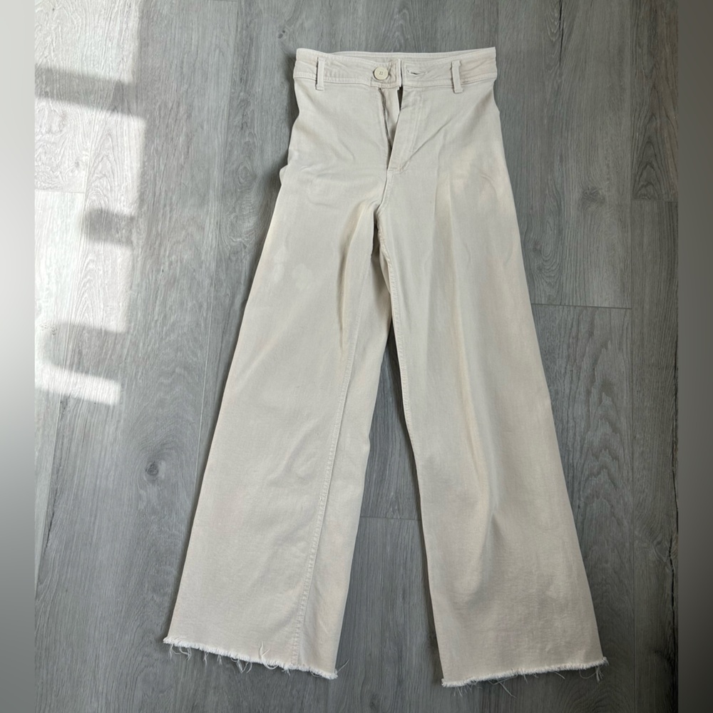 Zara Cream Straight Leg Pants